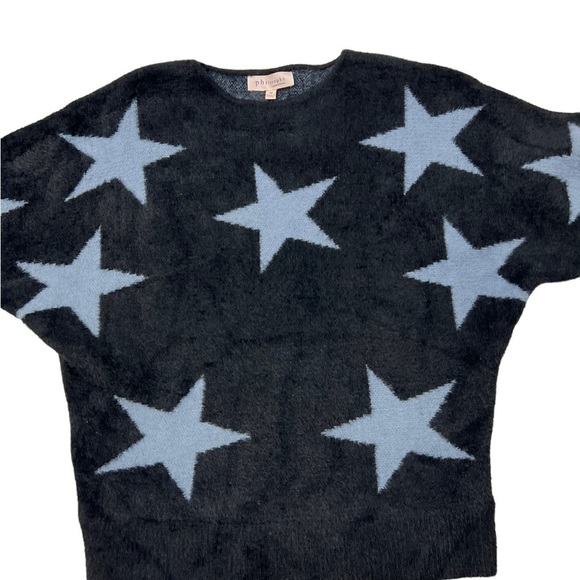 Philosophy Women Fuzzy Thick Knit Star Sweater Dolman Sleeve - Picture 4 of 7